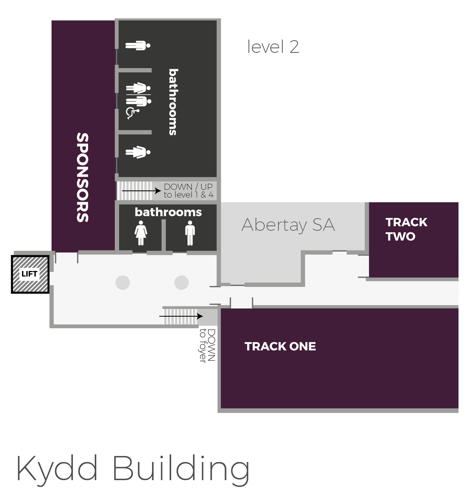 Map of the Kydd Building Level 2