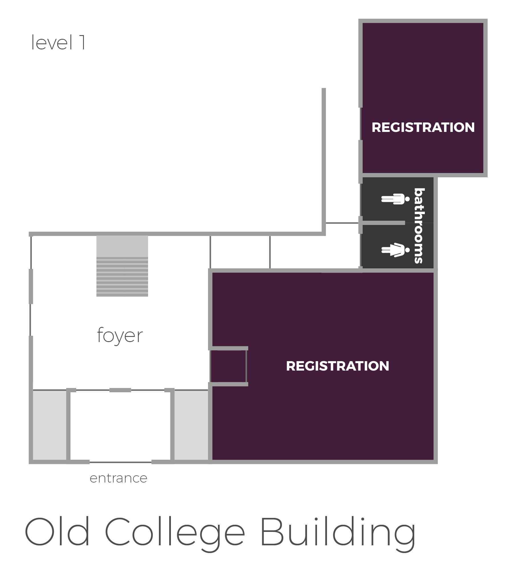 Map of the Old College first floor